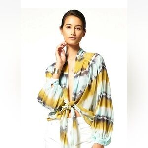 Young fabulous and broke tie-dyed blouse